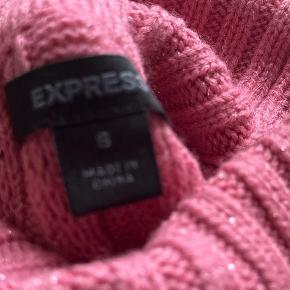 Express Y2K Glittery Pink Turtleneck Small - Picture 5 of 5